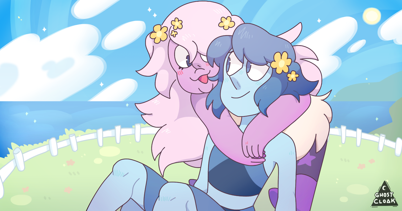 @commander-lapis requested some lapithyst for her gf a bit ago, and i finally finished up the piece today! i hope you guys like it! art by me ☾