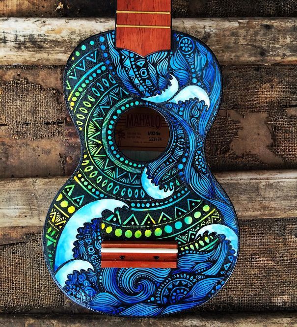 Los coloridos diseños de guitarras de Salty Hippie Art 5