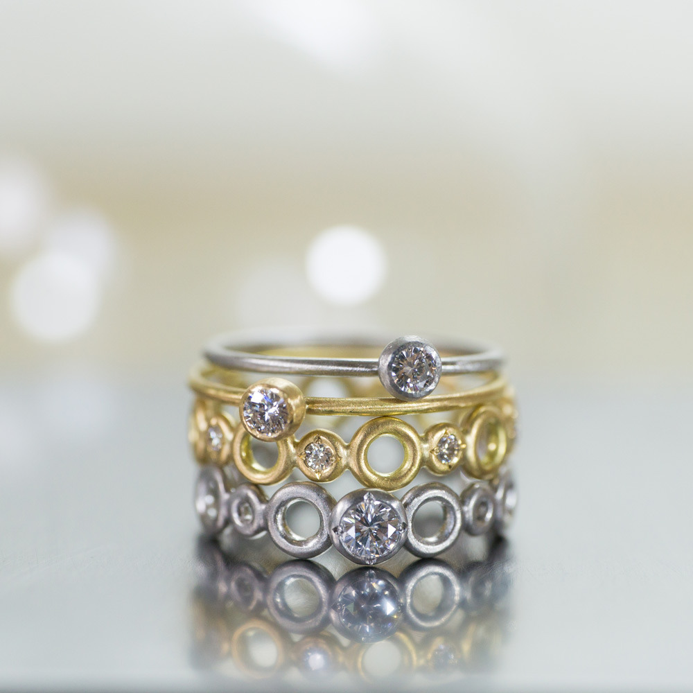 プラチナリング、ゴールドリング　ダイヤモンド　屋久島でつくる結婚指輪、婚約指輪