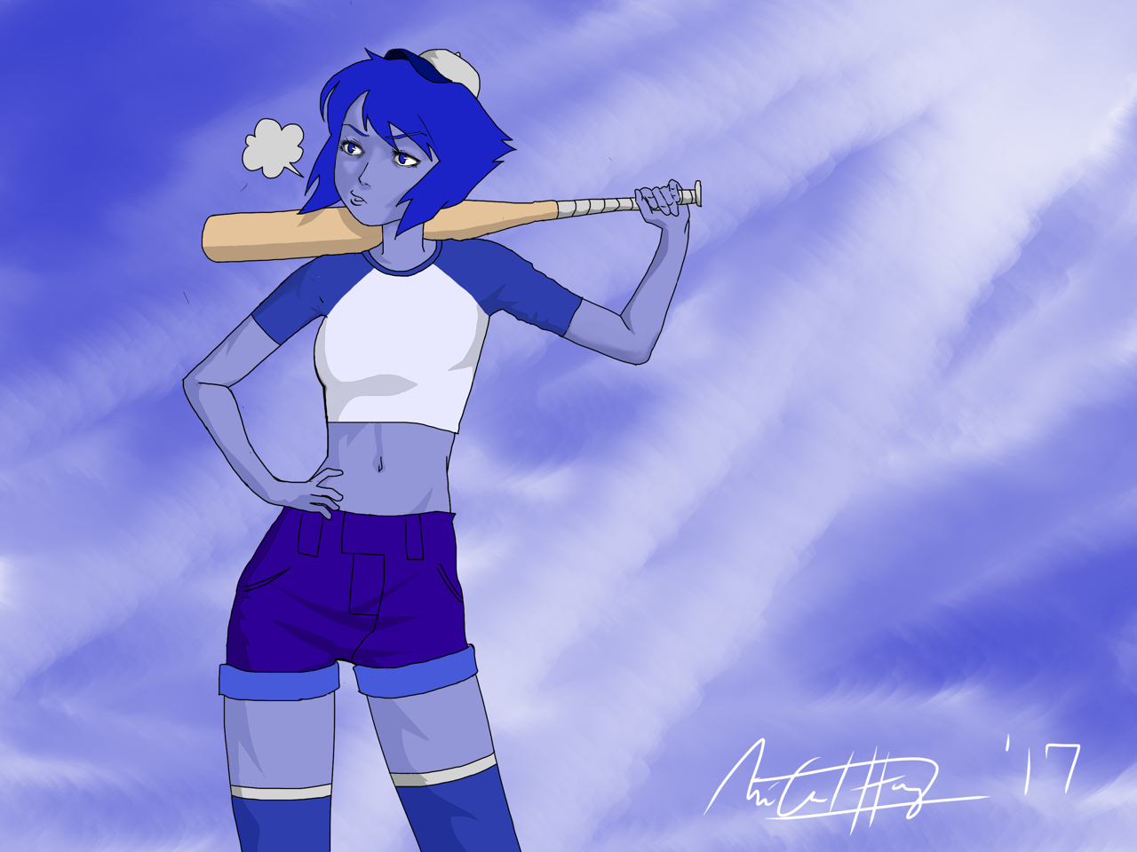 Lapis “Bob” Lazuli. I got lazy with the drawing and the coloring/shading so I might come back and post a better version. Probably not.