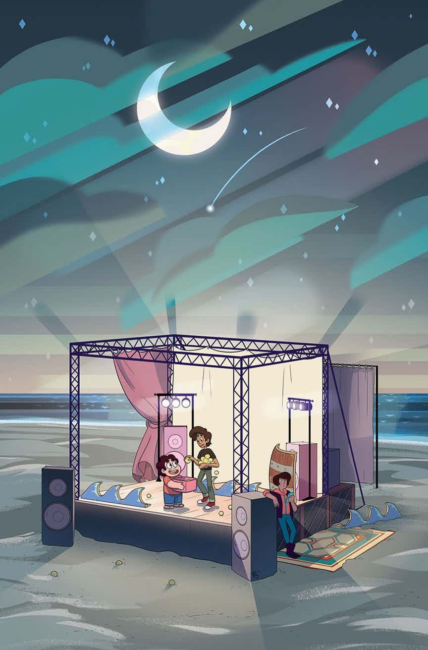 “ STEVEN UNIVERSE #6 Writer: Melanie Gillman Artist: Katy Farina Main Cover: Missy Peña Subscription Cover: Rian Sygh Variant Cover: Sara Talmadge Steven and Connie enjoy another day in Beach City! ”