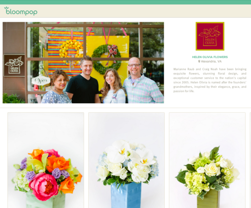 Florist Shop Page on Bloompop