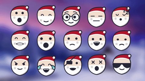 Videohive 120 Animated Emojis - Christmas Pack 19155211
