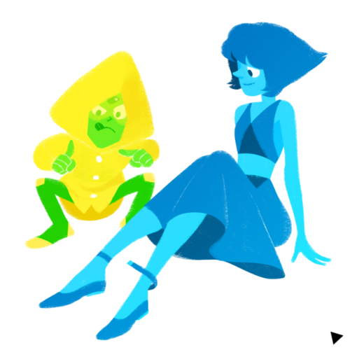 #11 Lapis gave Peridot a rain coat (because it looks “peridot”) as their earth birthday present, Peridot gave her a pair of shoes (with metal clips so that she can do this for her) in return. 20170504