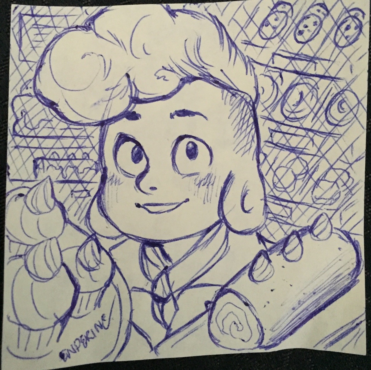 A doodle of baker Lars 🥐🎂🥖