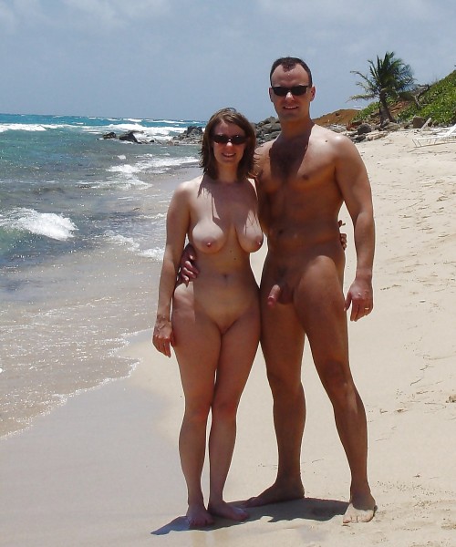Amateur couple on a beach
