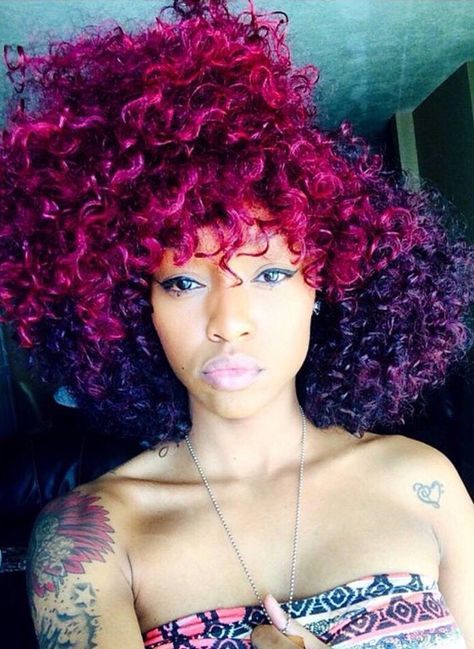 naturalhairqueens: “her colors in her hair and her tattoos! OMG! ”