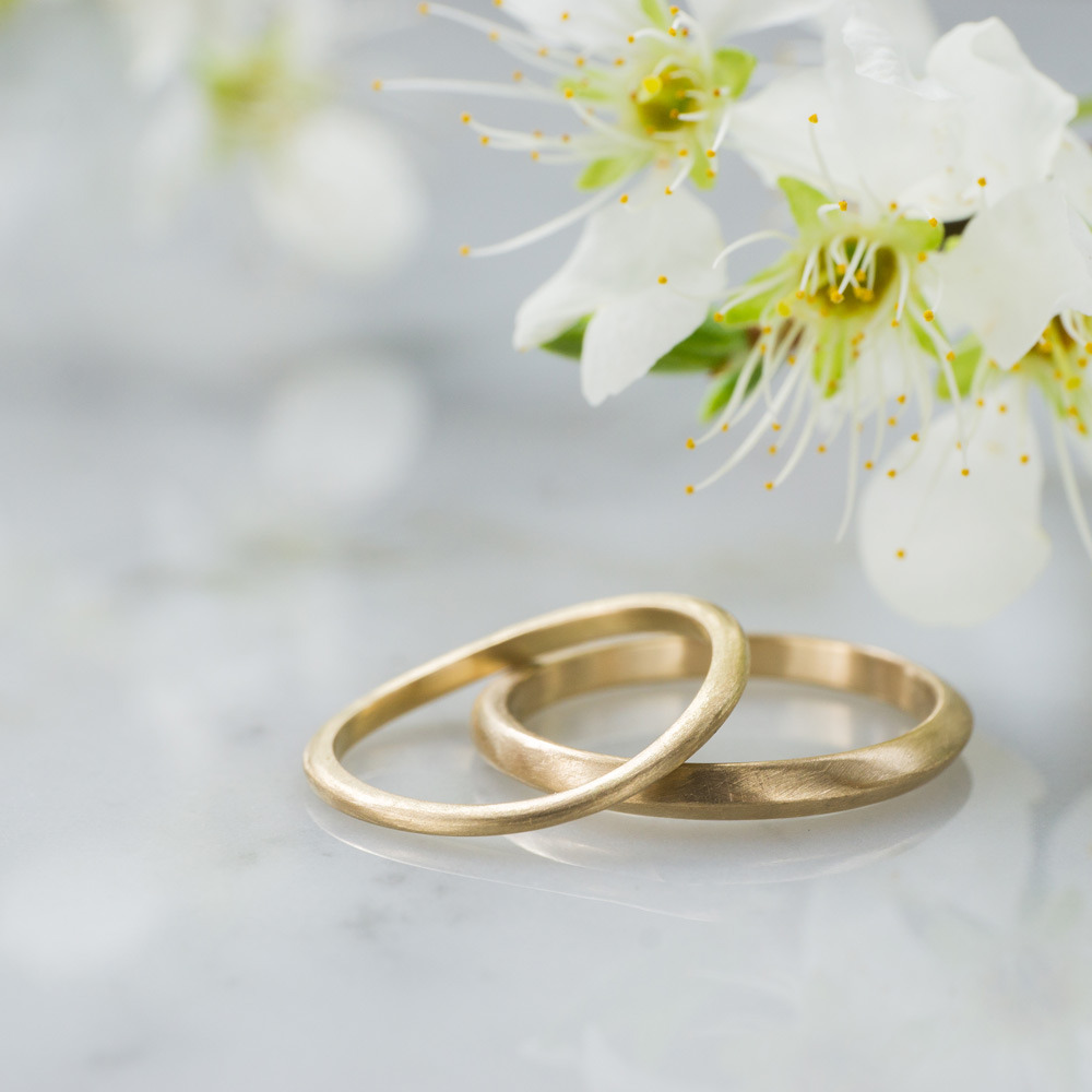 波リング 山リング　屋久島でつくる結婚指輪