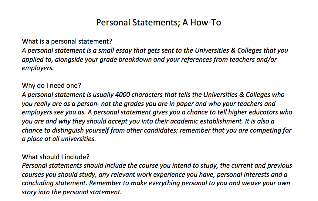 Write My Personal Statement For Me