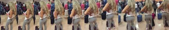 Mariasexhub:   Spy Shooting In The Airport. Chubby Juicy Blonde Showing Her Tits