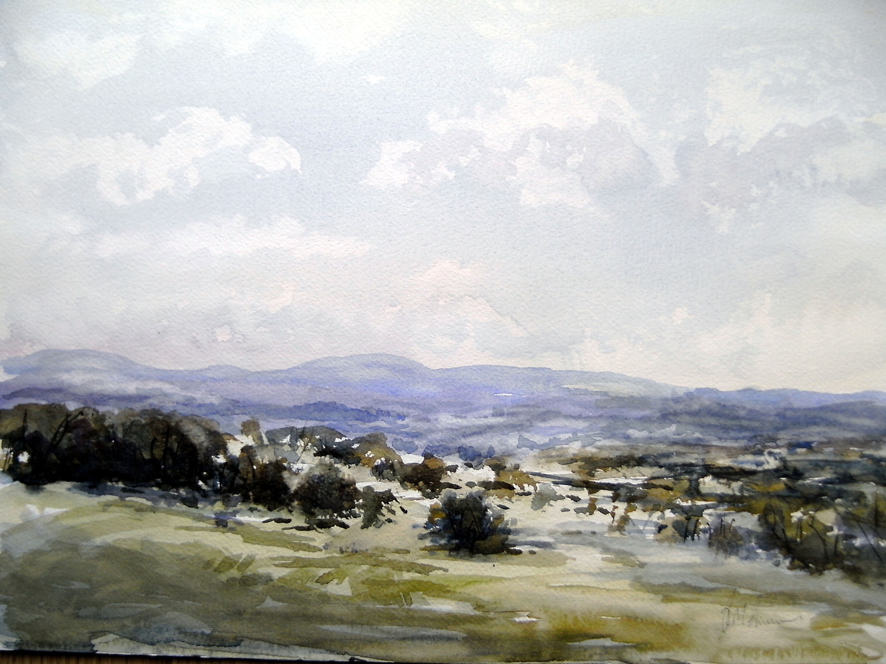 ‘Rough Brush’ watercolor near Cartmel fell in the Lake District.