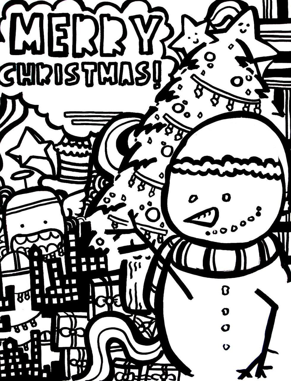 Happy Holidays, guys! Christmas is in the air, and obviously, in my doodles. :)) this is actually what is suppose to be the back cover of the next issue of our school newspaper. still a work in progress since I still have to color it in which is hell...