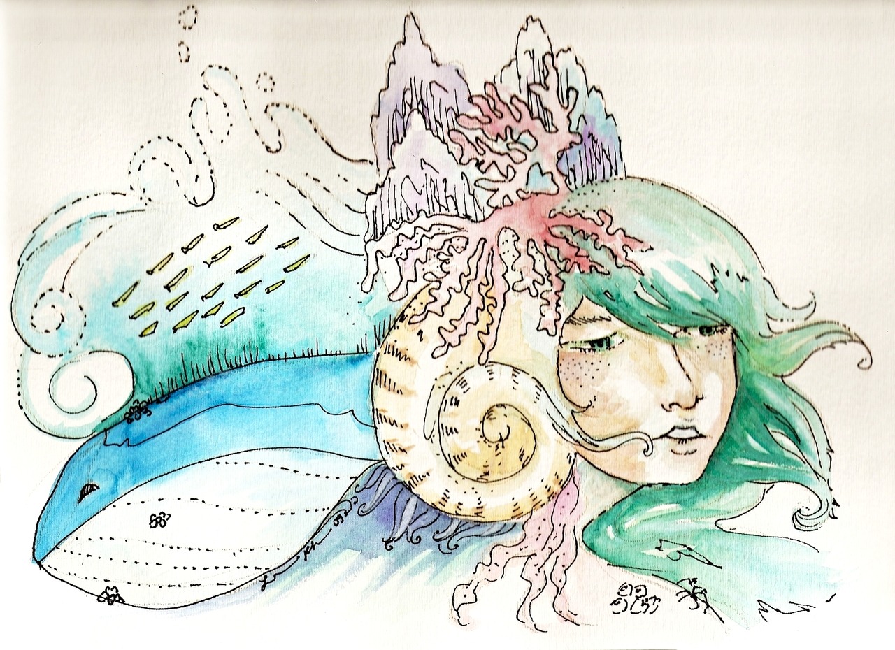 watercolor and ink, with a little prismacolor for texture. those are hydrothermal vents, or they should be. i’m not sure where this came from, but i do like it. —-> shutlow.tumblr.com!