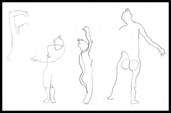 “The Fire Dancer” - Series of 3minute continuous line drawings