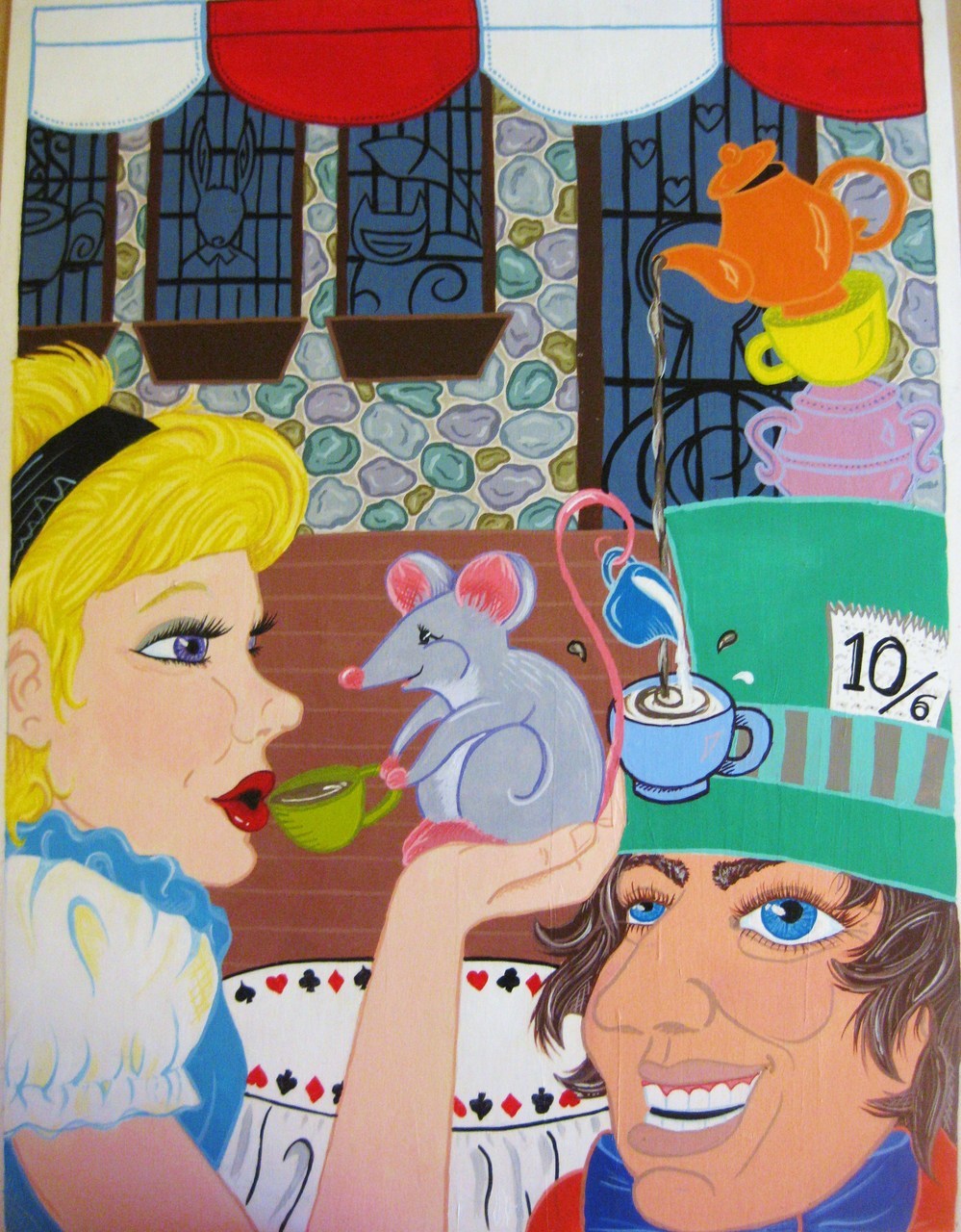 “Alice in an NYC Cafe” Acrylic on Illustration Board