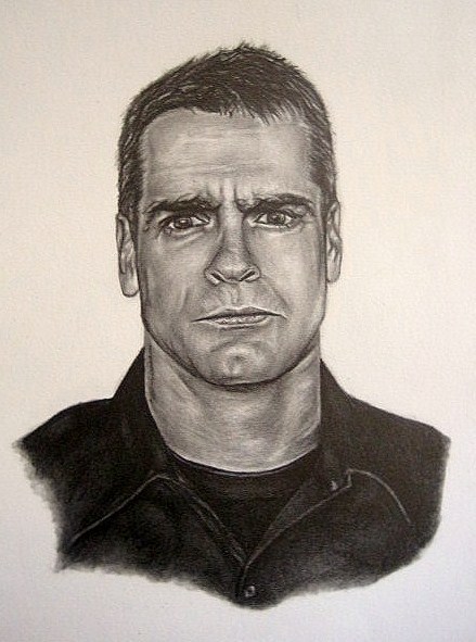 Henry Rollins portrait in pencil, by Lisa - www.lisacub.deviantart.com and www.pigtailsandcombatboots.tumblr.com