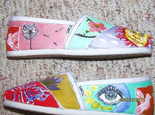 TOMS that I painted for my friend; Acrylic.