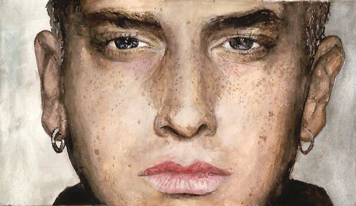 Eminem Portrait 2011 Gouache Paint Carlie Mitchell