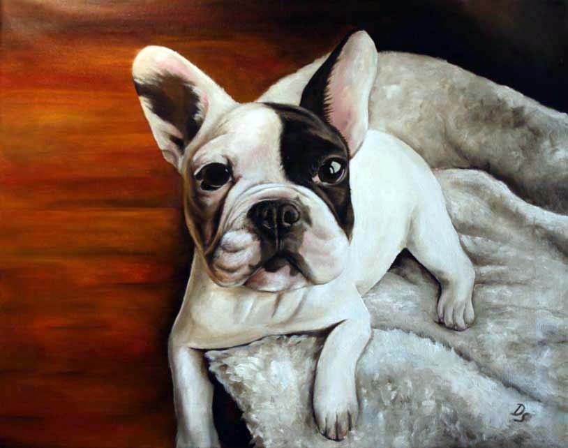 “french dog blues” oil on canvas by Dörte