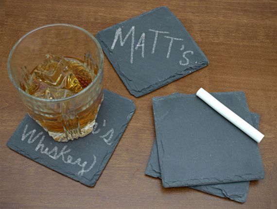 These chalkboard coasters are kind of awesome. Imagine all of the things I could write on them? Like, “Elephants” “Bookcase” or “Beatles.”
WANT.