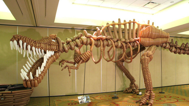 This is a giant balloon T-Rex.
Yeah, all balloons all dinosaur.