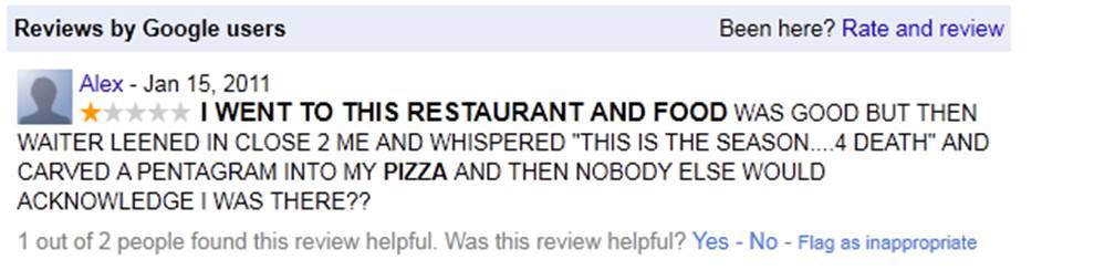 The best food review ever?