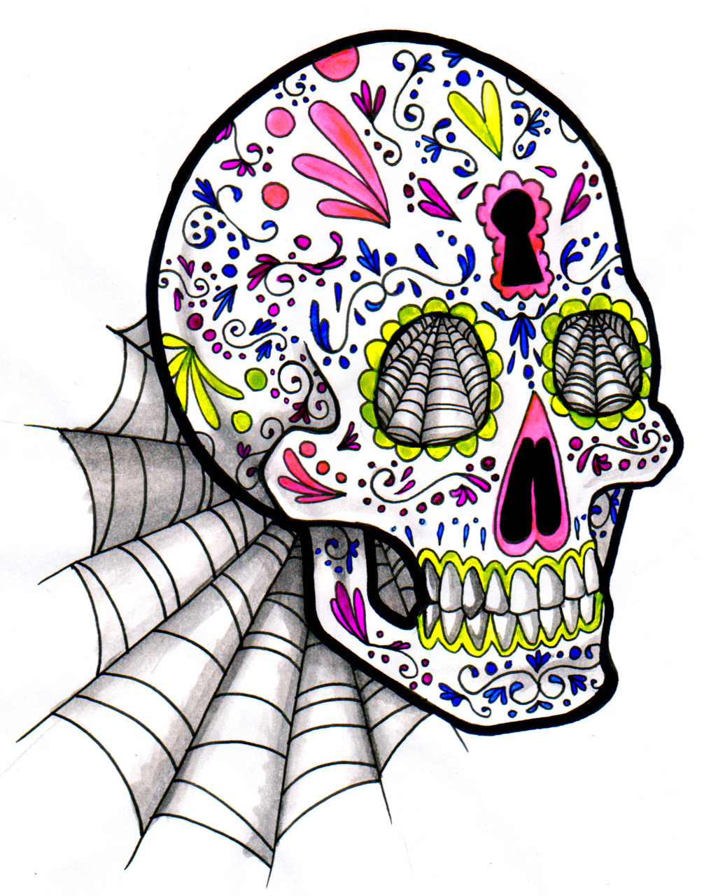 sugar skull ink and watercolor etsy.com/shop/mangoid f3m413.tumblr.com sandemma.com
