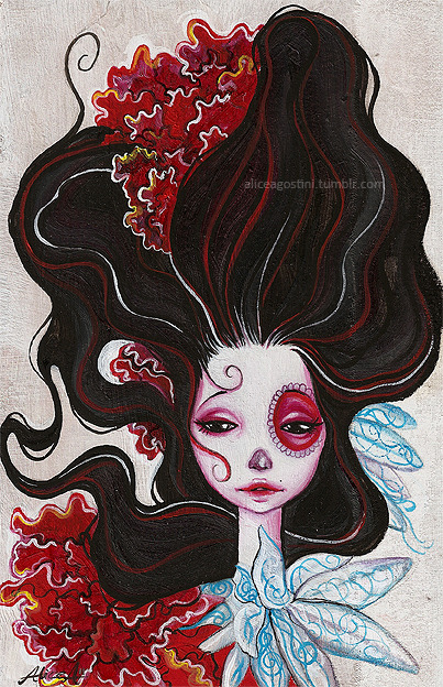 Oil and acrylic on wood. Check my Tumblr?