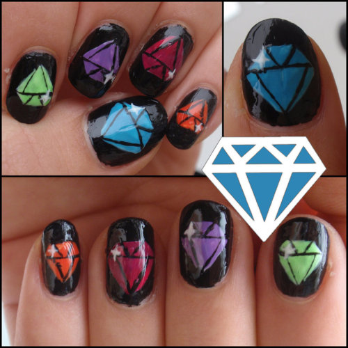 diamond nails on Tumblr