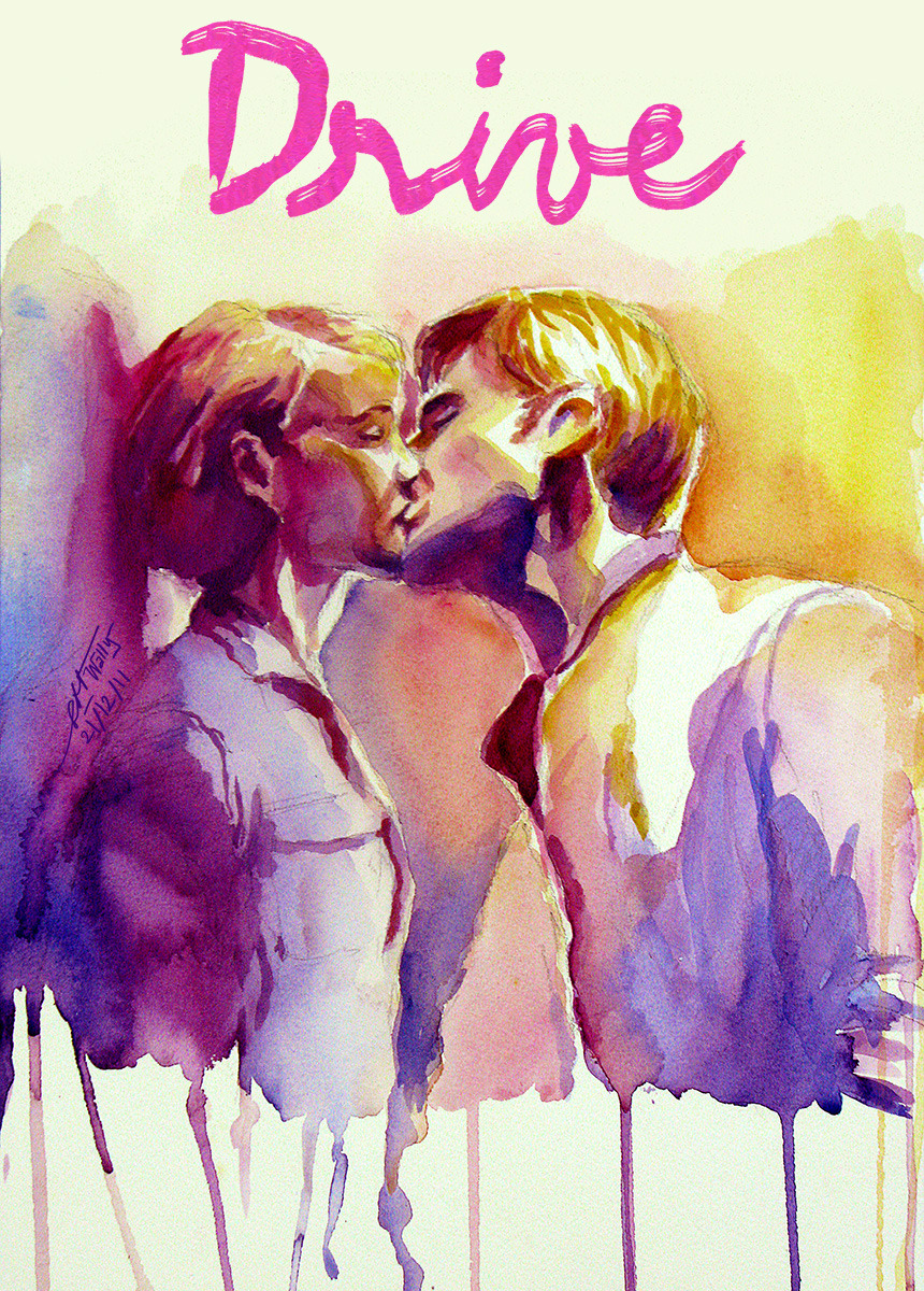Watercolor painting inspired by the 2011 movie Drive featuring Ryan Gosling and Carey Mulligan For more visit http://wallytumblz.tumblr.com or http://chicken-blast.deviantart.com