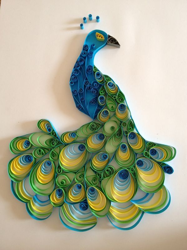 Paper quilled peacock. Check my tumblr for more :)