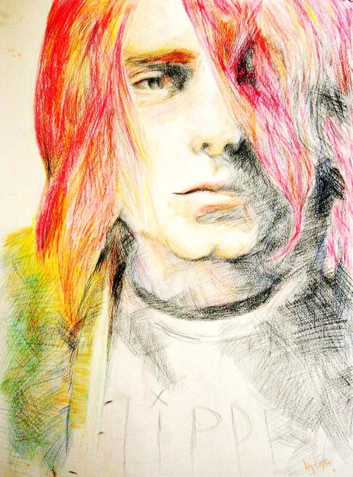 Drawing of Kurt Cobain.