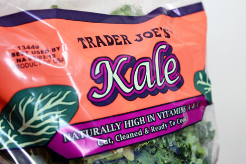 A bag of kale from Trader Joe's.