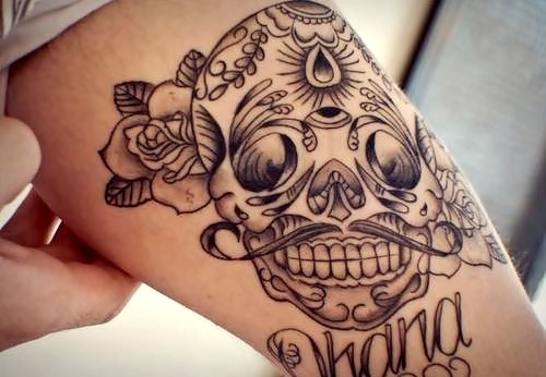 sugar skull tattoo on Tumblr