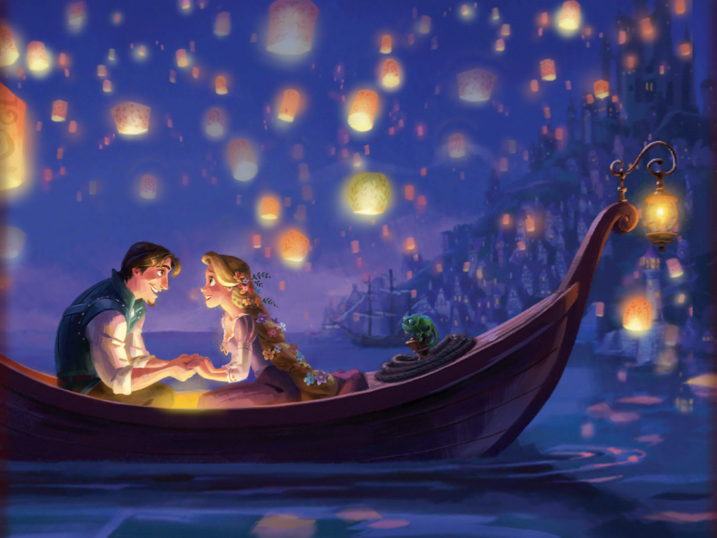 tangled coloring pages floating lights scene - photo #33