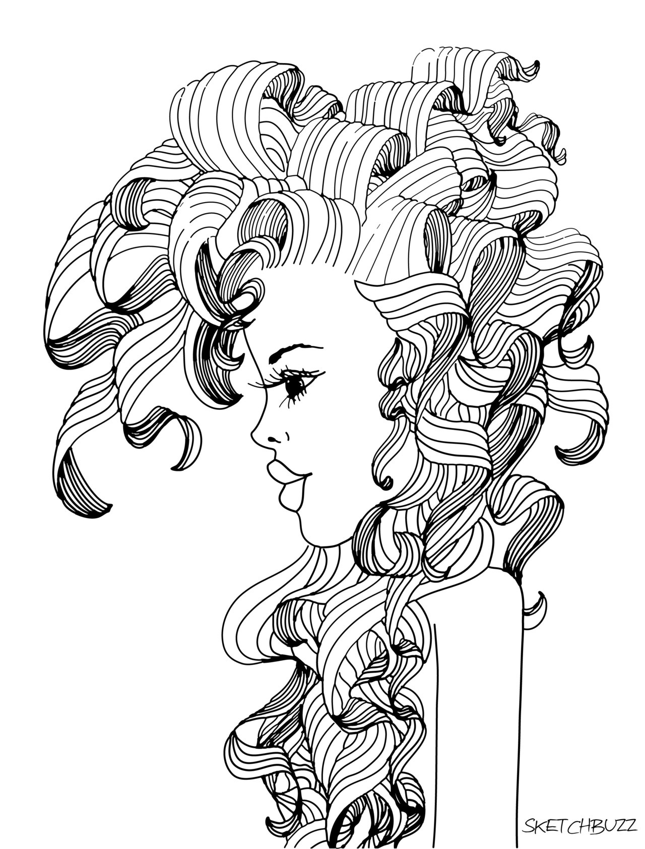 when it comes to hair… the bigger the better! i love to doodle. sketchbuzz