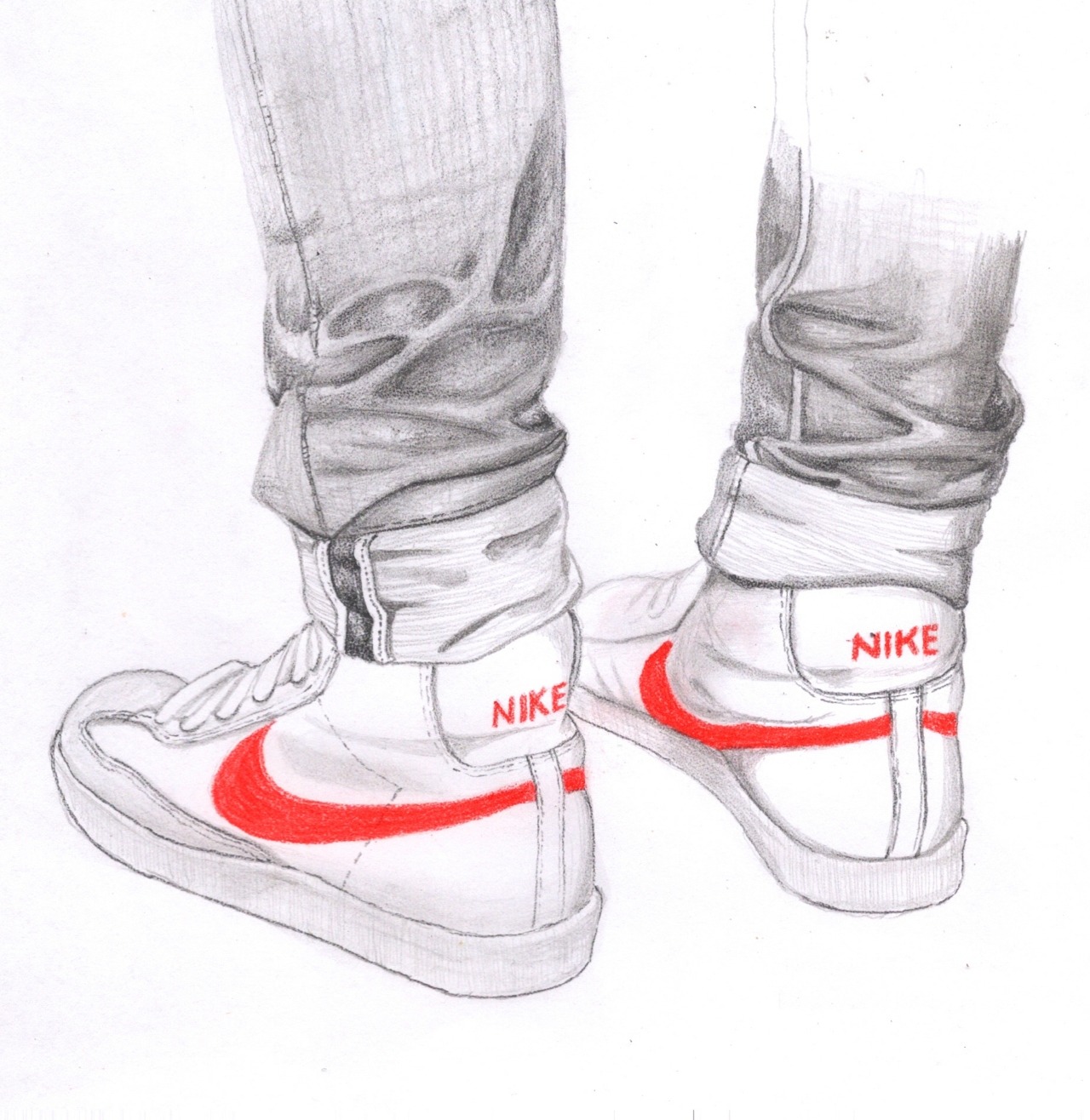 Nike Shoes of Edward H. sketched by http://compllexx.tumblr.com