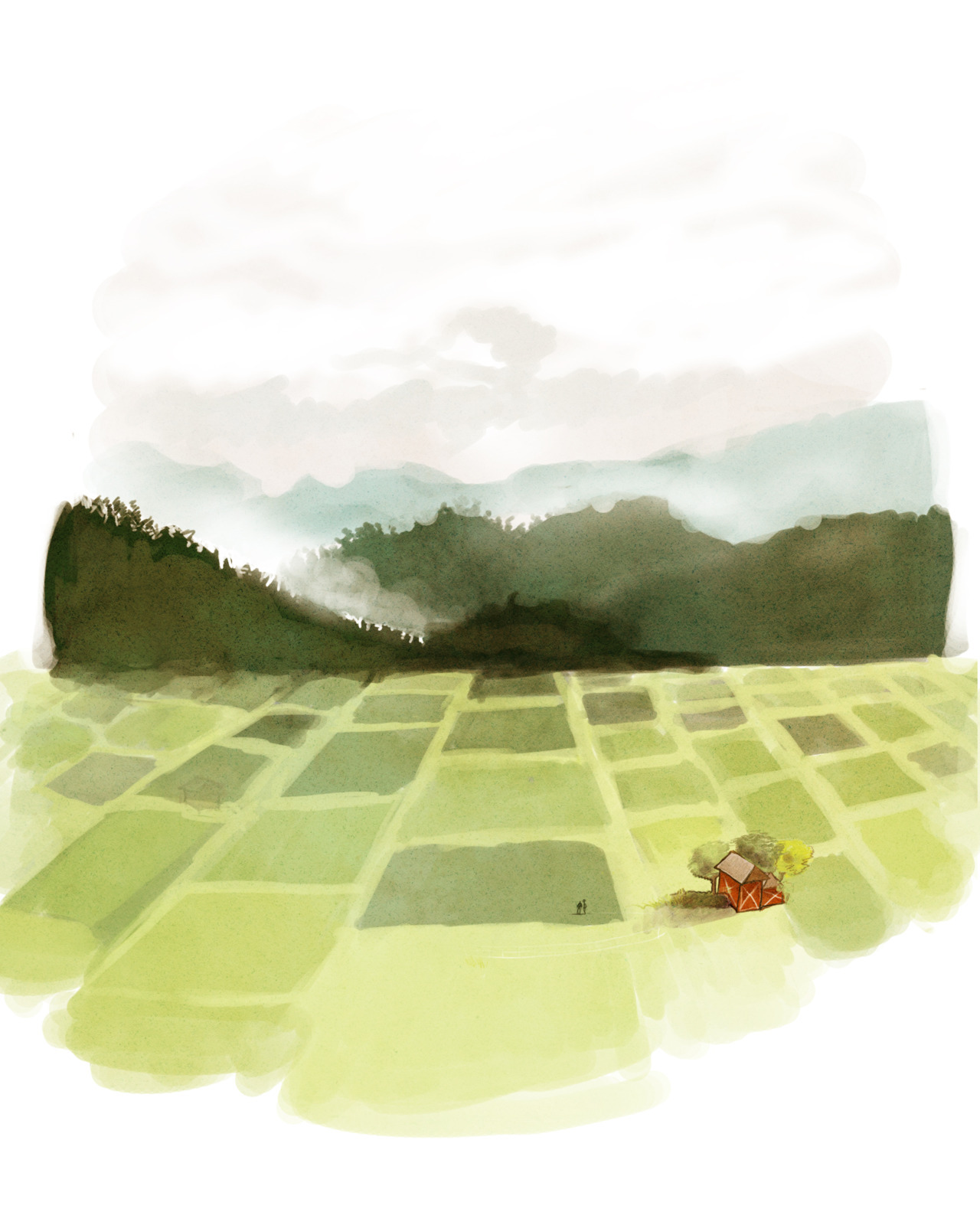 digital piece inspired by scenery on a day-long car ride. (Photoshop, 2012). more art at my tumblr.