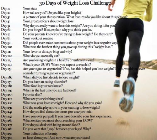 1 Month Weight Loss Challenge Tumblr