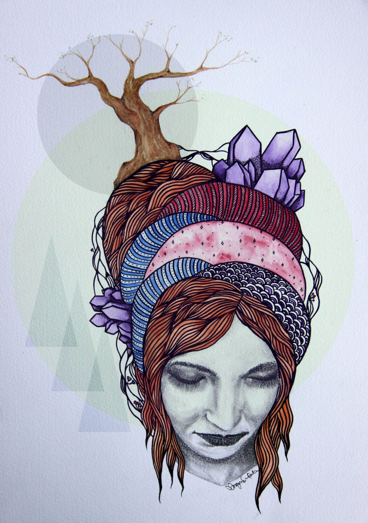 Mixed media illustration by Morgan Linforth, click through link takes you to my blog :)