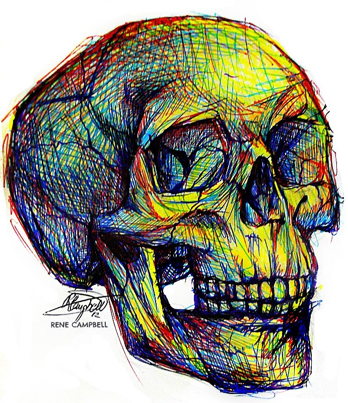 15-20 minute sketch done with ballpoints and highlighters. Art Tumblr.