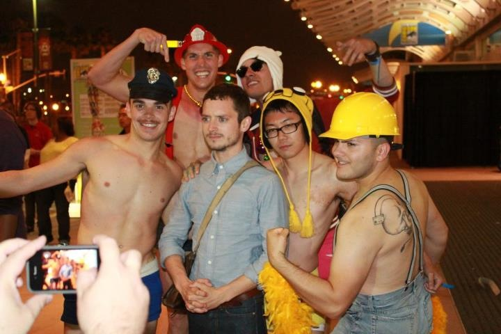 Elijah Wood and some male strippers, natch.