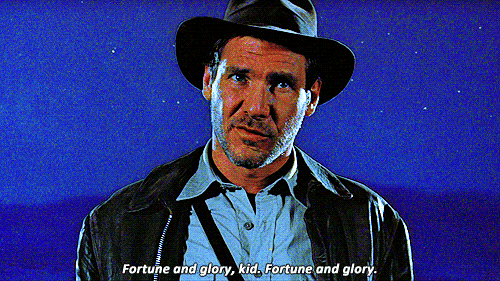 Image result for fortune and glory indiana jones gif