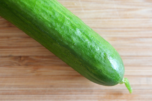 A closeup of a Persian cucumber.
