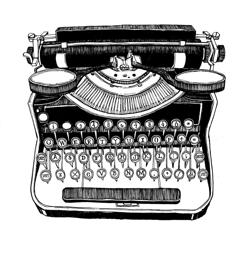 A typewriter for a piece on “The Accidental History of the @ Symbol” and a webpage design. See more here and here!
