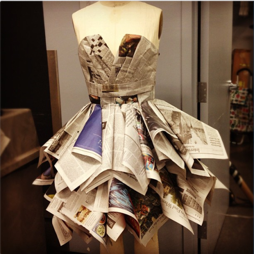 newspaper dress on Tumblr