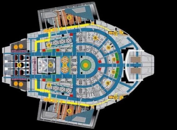 Starfleet ships — Defiant deck plans from Star Trek Deep